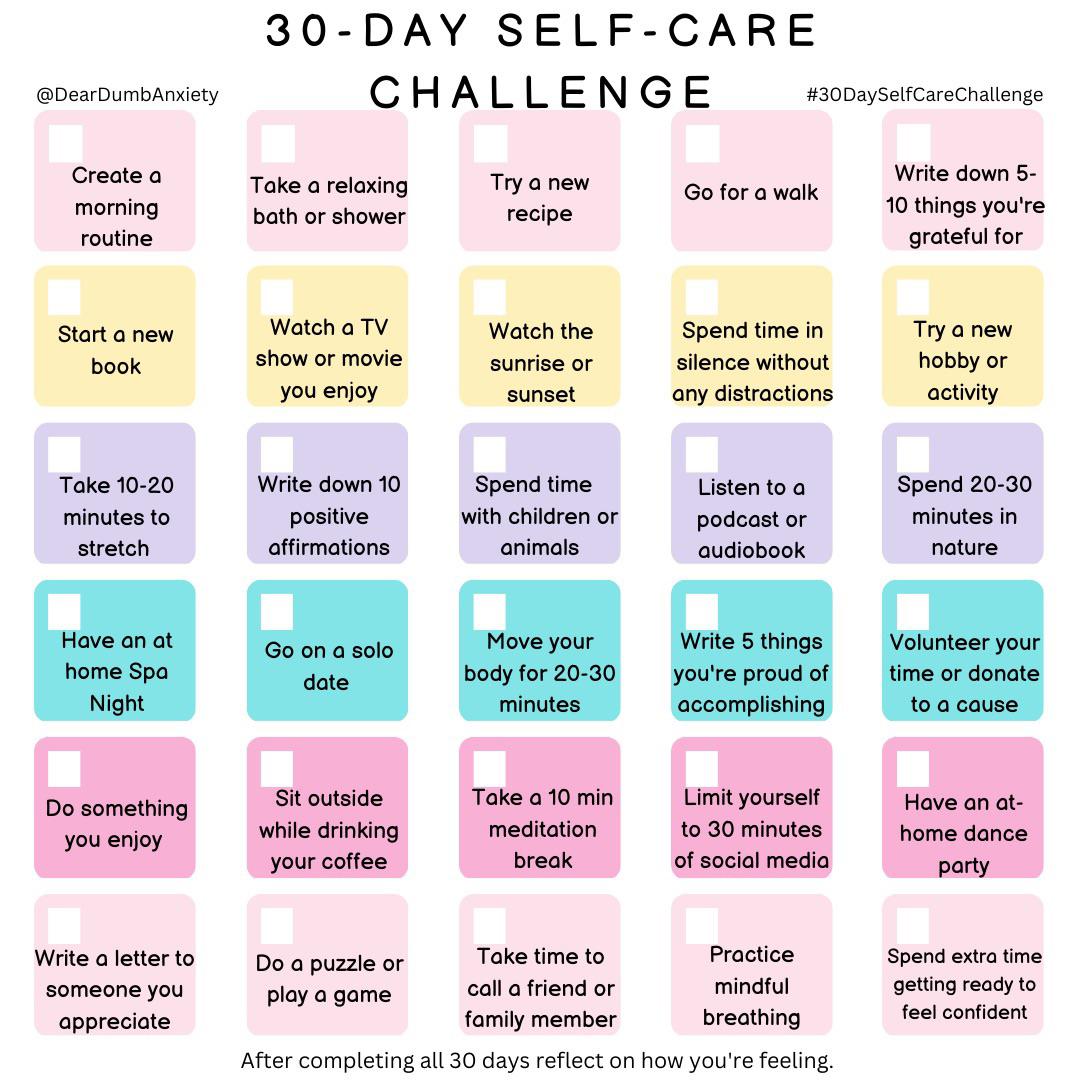 30 Day Self-Care Challenge: Boost Wellness & Joy!